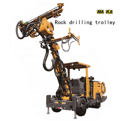 Rock drilling trolley